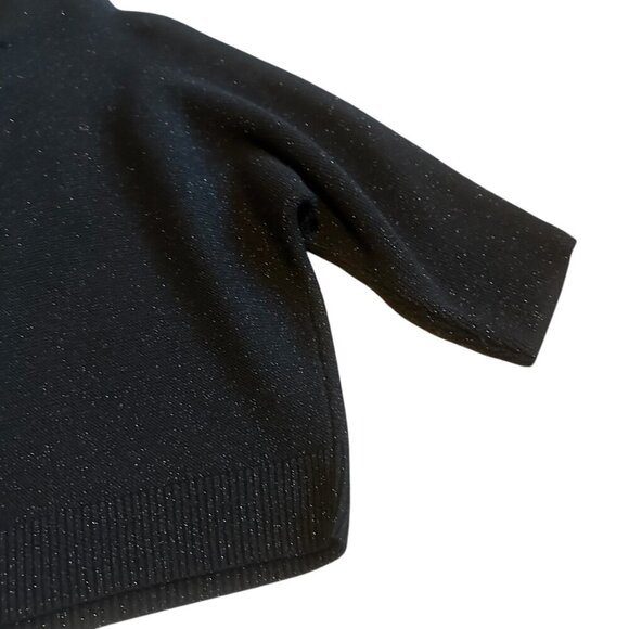 The Reset R Label Black Glitter Sparkle Sweater Pullover Casual Stretch Medium - Picture 9 of 11